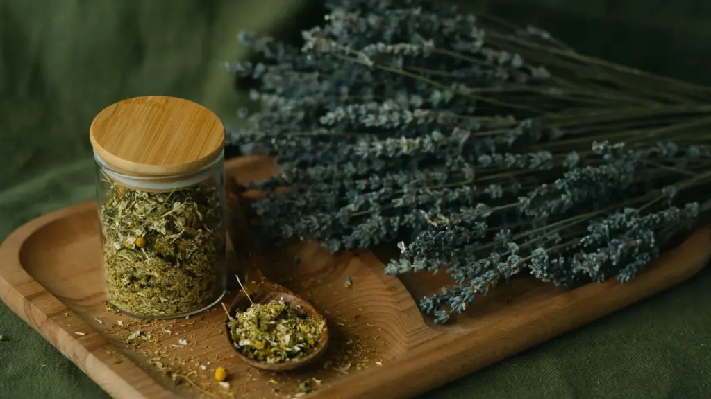 Herbal jar and lavender bundle