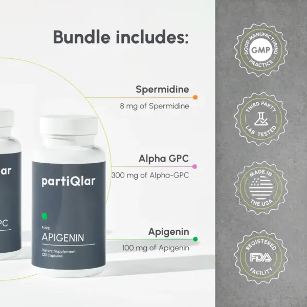 partiqlar Cognitive health bundle with apigenin alpha gpc spermidine