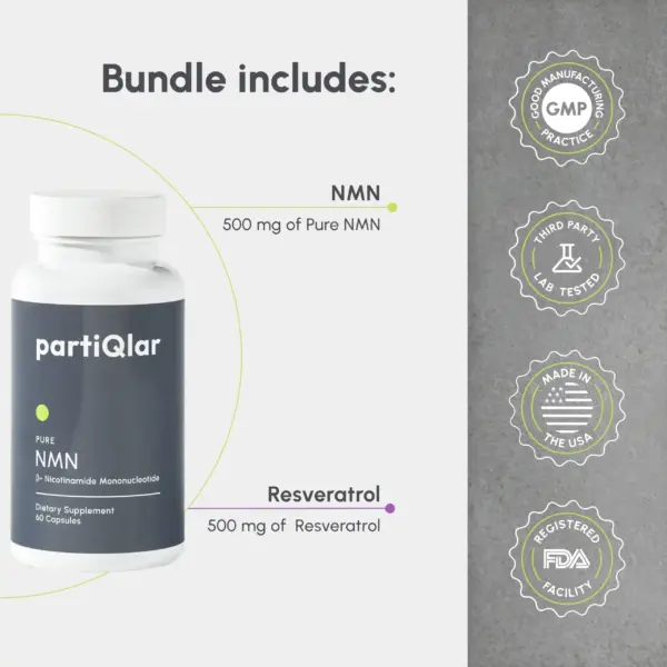 NMN + Resveratrol bundle, gmp, third party tested, made in the usa, registered fda facility