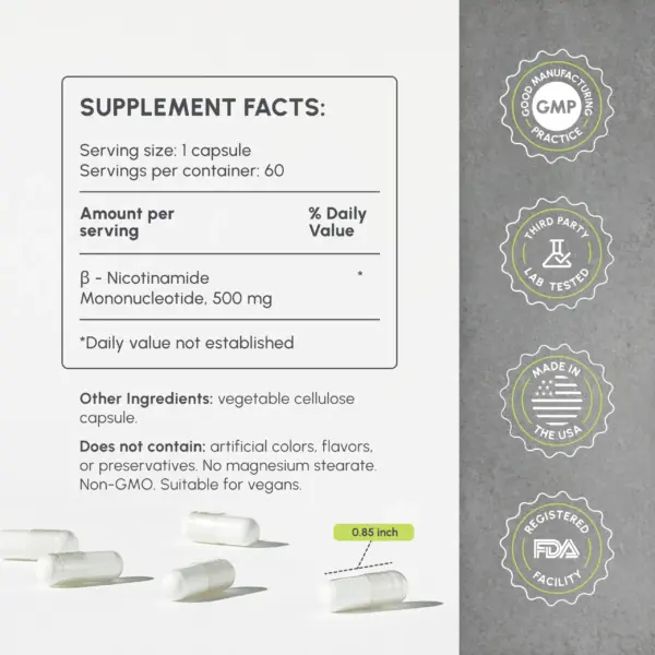 supplement facts partiQlar nad+ booster
