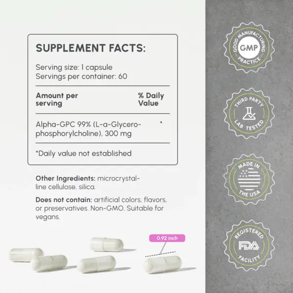 supplement facts partiQlar AlphaGPC with capsules